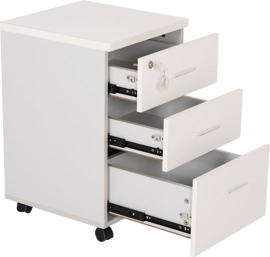 HomeMarkt Desktop Drawer with Lock White