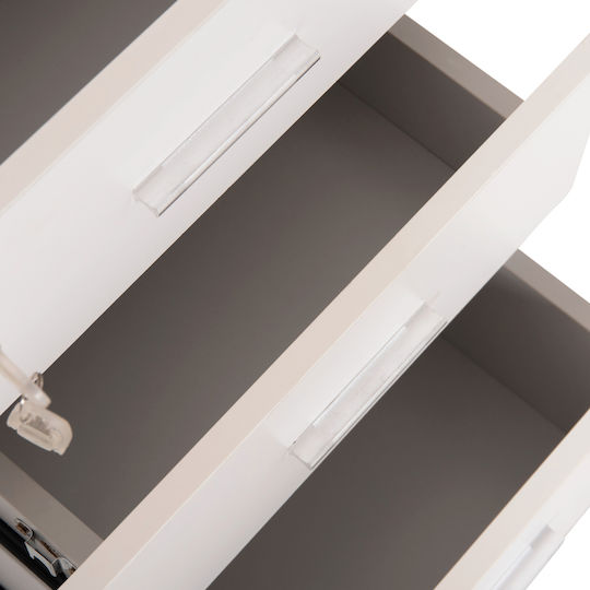 HomeMarkt Desktop Drawer with Lock White