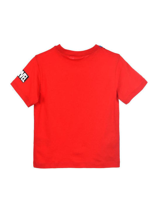 Kids Short-Sleeved Top Red Spiderman Web