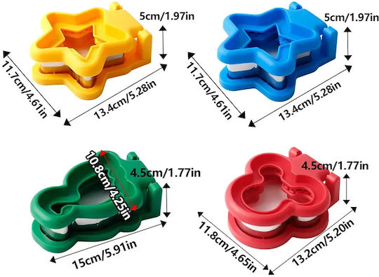 Decorațiuni Pentru Fursecuri Sandwich 4 Modele Blue Star