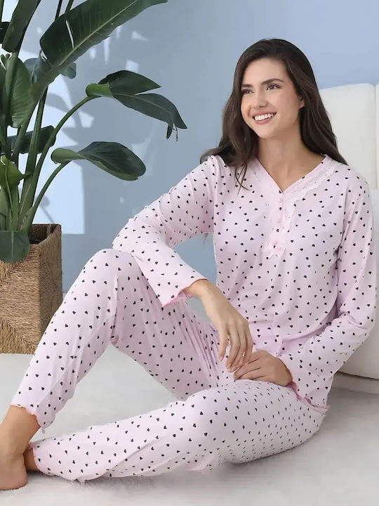 Lindros Summer Women's Pink Pyjama Set