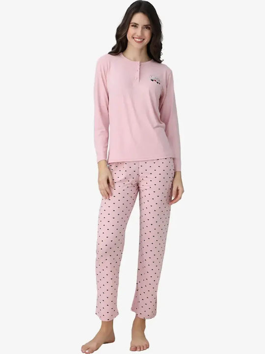 Lindros Summer Women's Pink Powder Pyjama Set