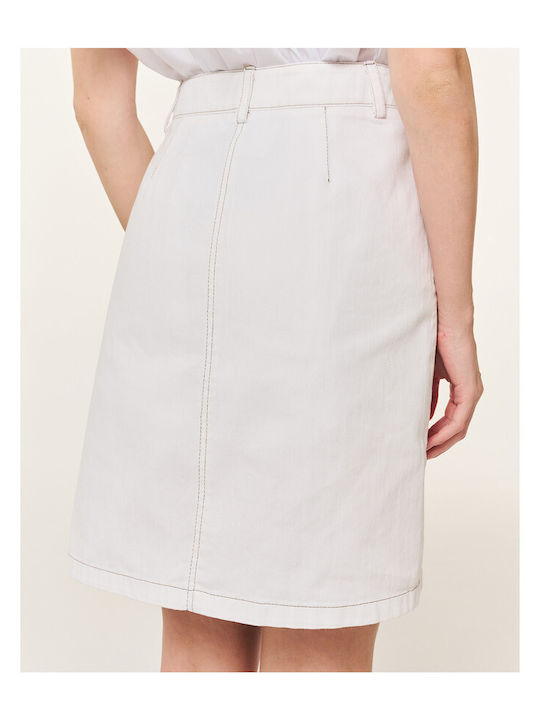 Fustă Mini Denim Albă