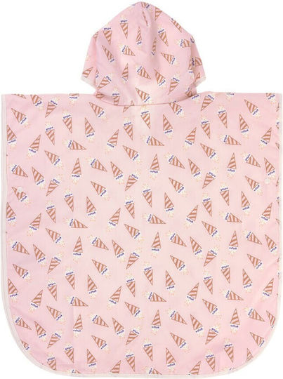 Kid's Beach Poncho Upf 80 Protection Lassig Ice Cream Pale Pink 60x60cm