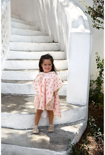Kid's Beach Poncho Upf 80 Protection Lassig Ice Cream Pale Pink 60x60cm