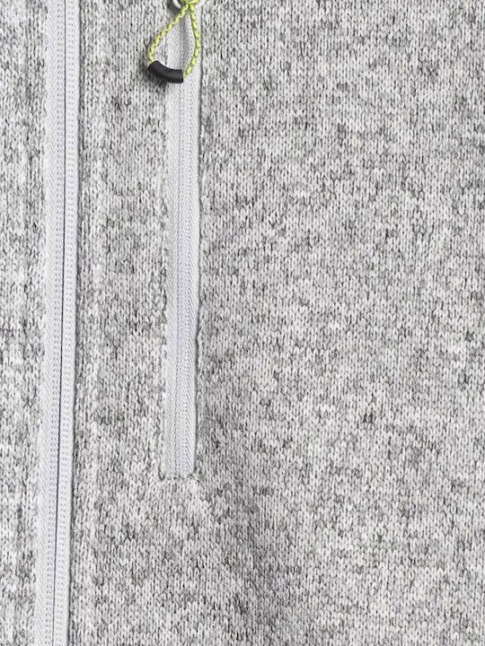 Herren Fleecejacke Leicht Grau Melange