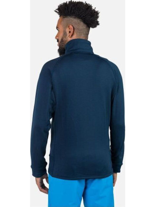 Ανδρική Ζακέτα Fleece με Κουκούλα Navy Blue