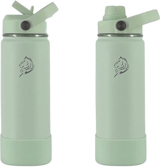 Cool'NMore Μπουκάλι Θερμός Ανοξείδωτο BPA Free 500ml Mint με Καλαμάκι, Λαβή, Θηλιά και Επιστόμιο