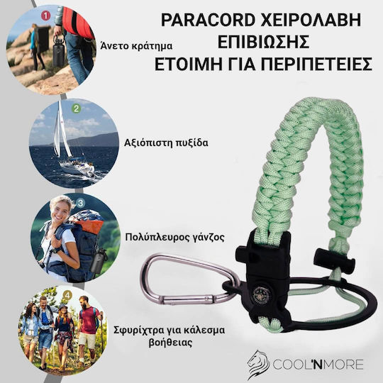 Cool'NMore Μπουκάλι Θερμός Ανοξείδωτο BPA Free 500ml Mint με Καλαμάκι, Λαβή, Θηλιά και Επιστόμιο