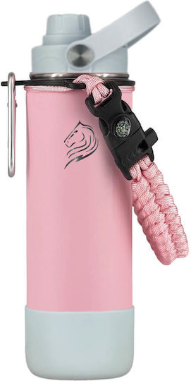 Cool'NMore Stainless Steel Thermos Bottle BPA Free 500ml Stainless Steel with Straw Handle Loop and Mouthpiece