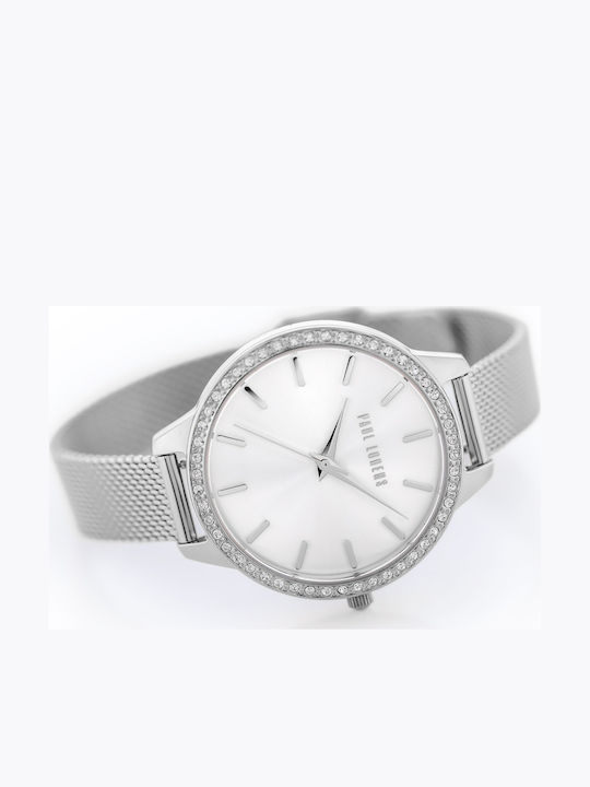 Paul Lorens Womens Battery Watch With Silver Metal Bracelet
