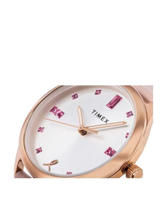 Timex Womens Watch 33mm Battery with Pink Leather Strap