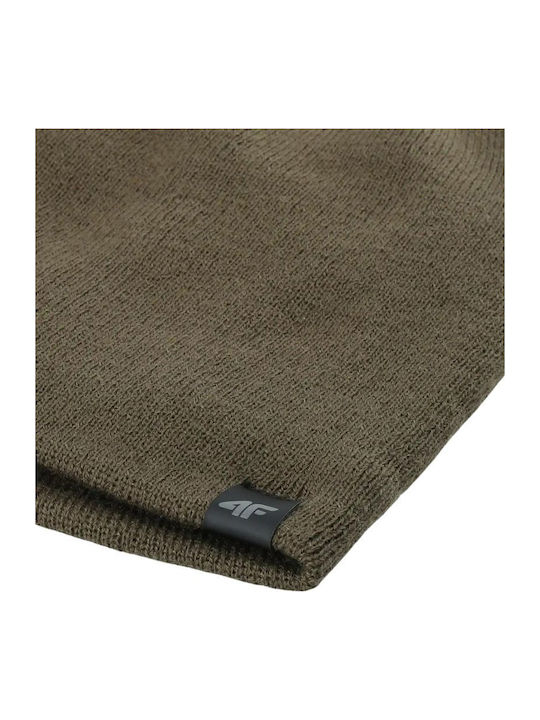 Beanie Ανδρικός Σκούφος Πλεκτός σε Χακί χρώμα