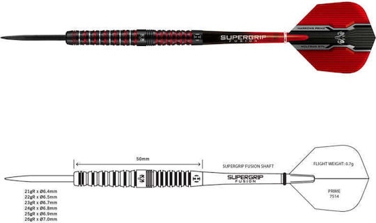 Harrows Tungsten Infinity 97% Steeltip Дартс Hs-tnk-000013387 Черни Червени