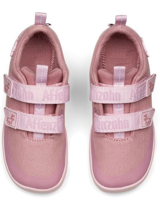 Kids Sneakers with Hoop & Loop Closure Pink