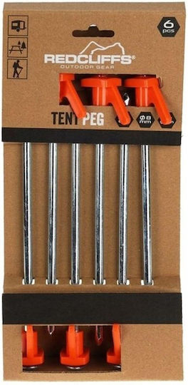 Tent Pegs 21cm Set 6 Pcs Metal Plastic Redcliffs