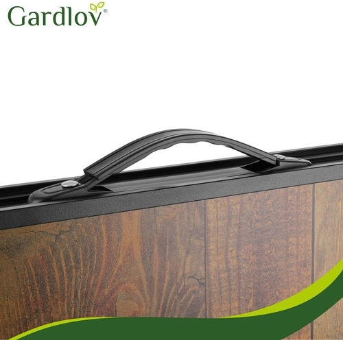Gardlov Aluminum Table Set for Camping Folding in Case 36x27x33.5cm Brown