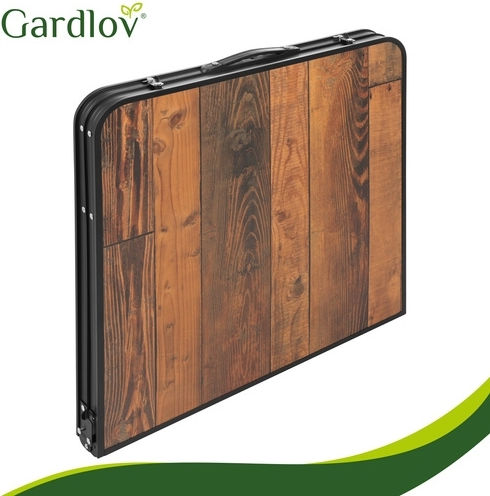 Gardlov Aluminum Table Set for Camping Folding in Case 36x27x33.5cm Brown
