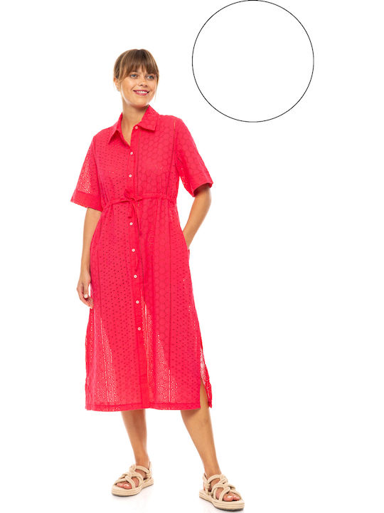 Pink Label Γυναικείο Μακρύ Φόρεμα Παραλίας Λευκό
