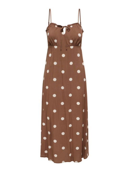 Life Sommer Midi Damenkleid Cocoa Braune Mehrfarbig