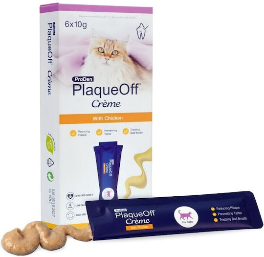 PlaqueOff Cat Nutrition Supplement Treat for Dental Care 10gr