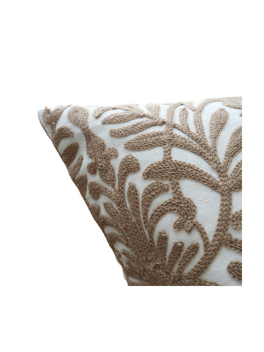 Dimeco Dekorativer Kissenbezug Beige 45x45cm