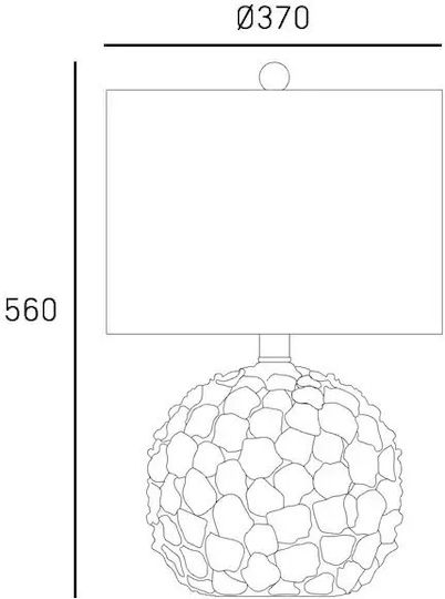 COSMOLight Ceramic Table Lamp for E27 Socket with White Shade and Base