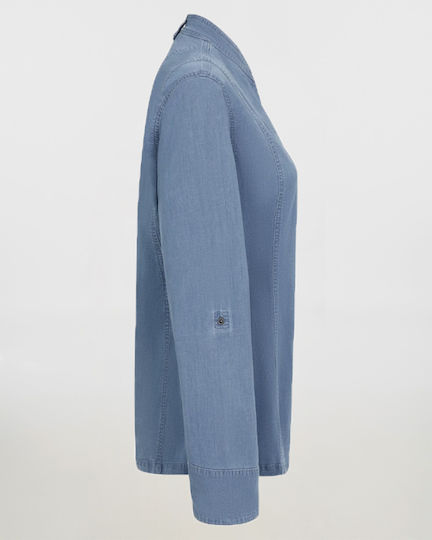 Haină De Bucătar Pentru Femei Mânecă Lungă Velilla 405212sw Denim Albastru Deschis