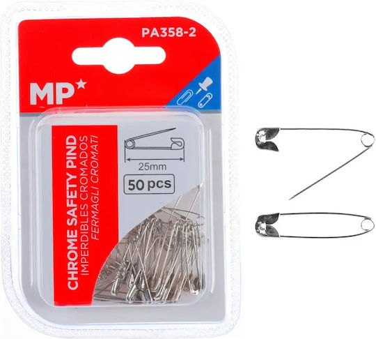 Madrid Papel Pins in Silver color 25mm Silver 50pcs