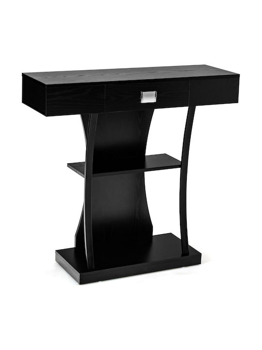 Console Table Wood & Metal Black L91xW30xH88cm