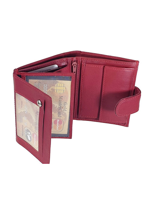 Small Leather Women's Wallet With RFID Red
