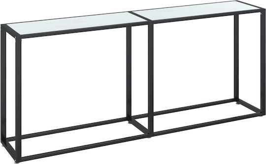 Конзолна маса Метална със Стъклено Покритие Бяло / черно Д180xШ35xВ75.5cm