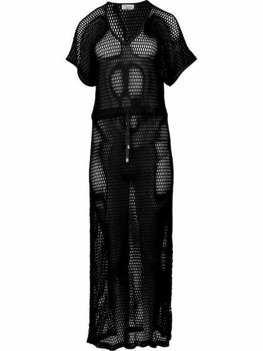 Pink Label Women's Maxi Beach Dress Black Pink Label Women's Maxi Beach Dress Black