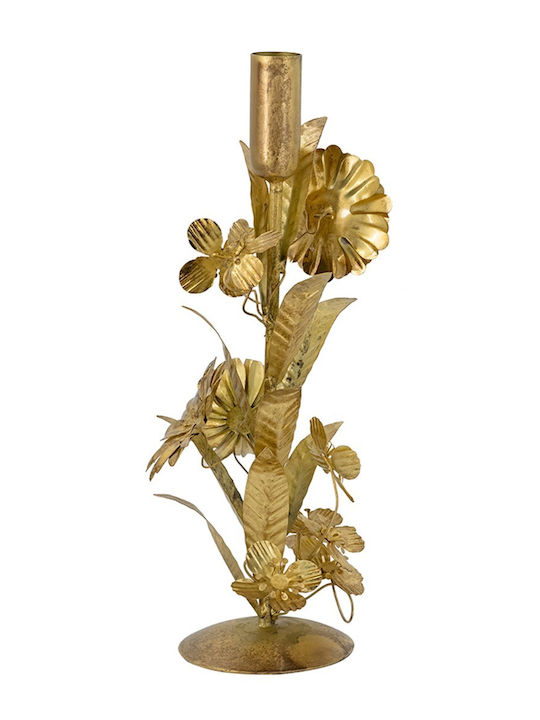 Artekko Christmas Metal Candlestick Gold 30x9cm
