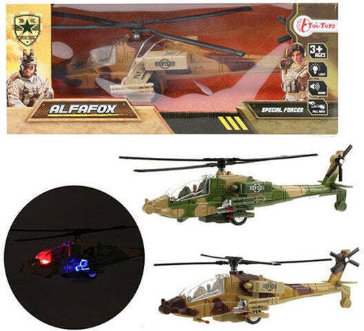 Toi-Toys Военен Хеликоптер с Светлина и Звук Хеликоптерче за 3+ Години
