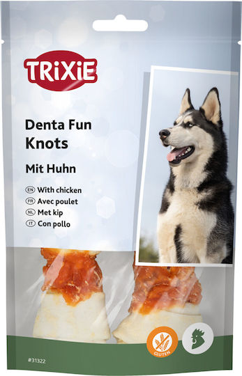 Trixie Dentafun Knochen Knoten für Hunde mit Geschmack Huhn 5cm 70gr 5Stück 31321