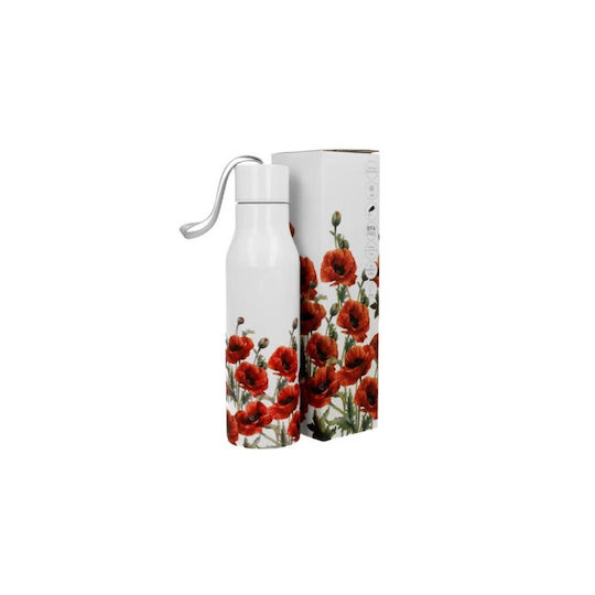 Duo-Gift Thermosflasche Rostfreier Stahl 500ml Mohnblumen