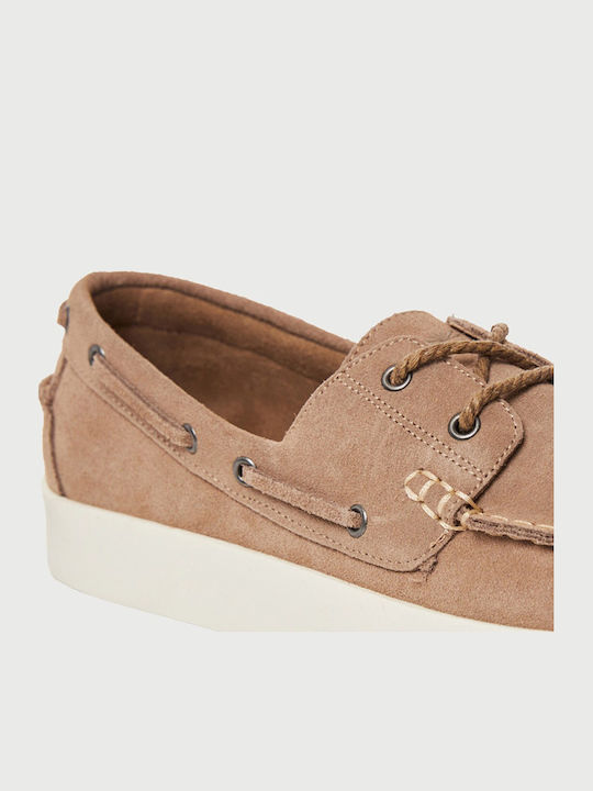 Funky Buddha Suede Mocasini Barbati Boat Shoes in Culoare Bej Funky Buddha Suede Mocasini Barbati Boat Shoes in Culoare Bej