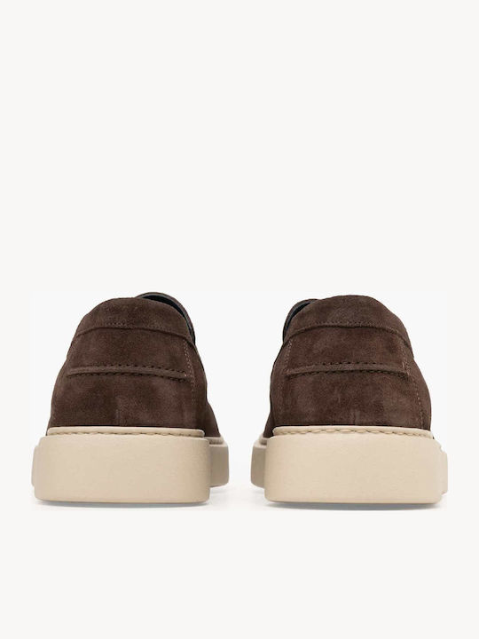 Δερμάτινα Ανδρικά Loafers σε Καφέ Χρώμα