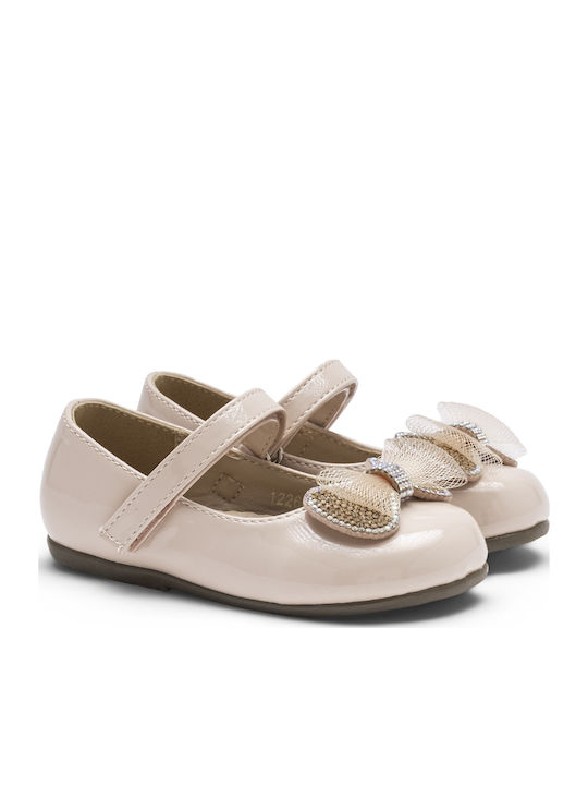 Kids Pumps & Ballerinas with Hoop & Loop Closure Patent Leather Pink