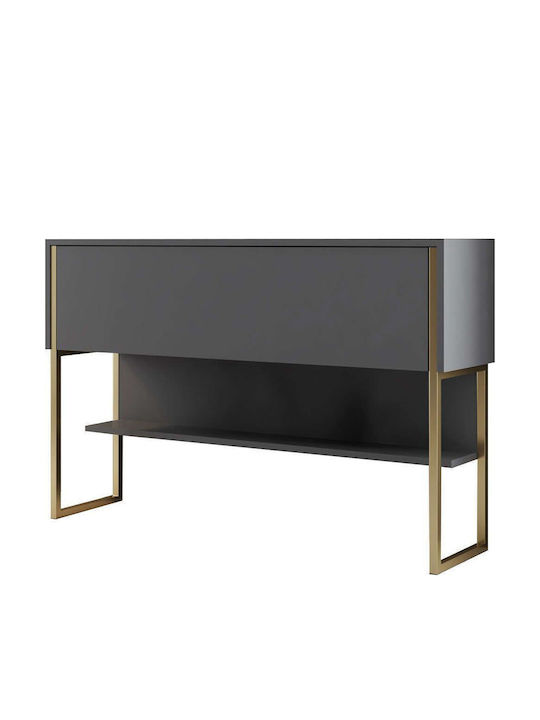 Luxe Κονσόλα από Ξύλο & Μέταλλο Gold-anthracite Μ120xΠ30xΥ80εκ.