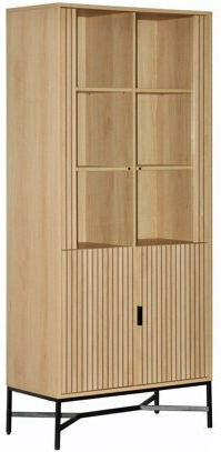 Alcala 104 Boden Vitrine aus Metallisch mit Verglast Eiche