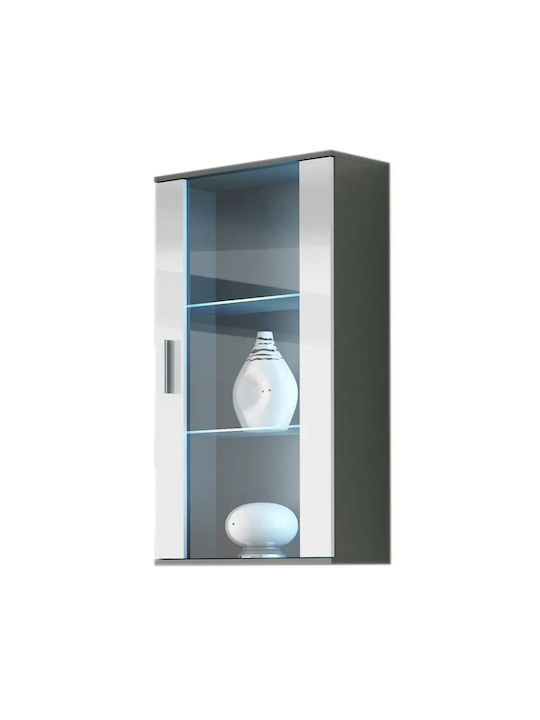 Витрина за дневна от ПДЧ със стъкло Sz/bi 29x60x115см