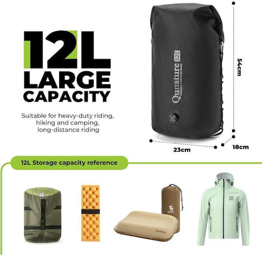 Qunature Qunature Водоустойчива Чанта С Клапан Черен 12л