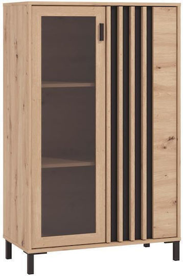 Βιτρινα Laval 2k Vs1 129 Artisan Οακ Μαυρο 80x40x129εκ