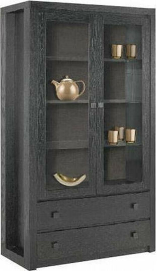 Bodenstehend Wohnzimmer Vitrine aus Spanplatte mit Glas Castania 90x40x188cm Bodenstehend Wohnzimmer Vitrine aus Spanplatte mit Glas Castania 90x40x188cm