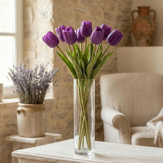Purple Tulip 31cm Life-like Spring Decoration Violet