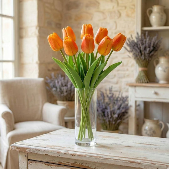 Orange Tulip 31cm Life-like Spring Decoration Orange
