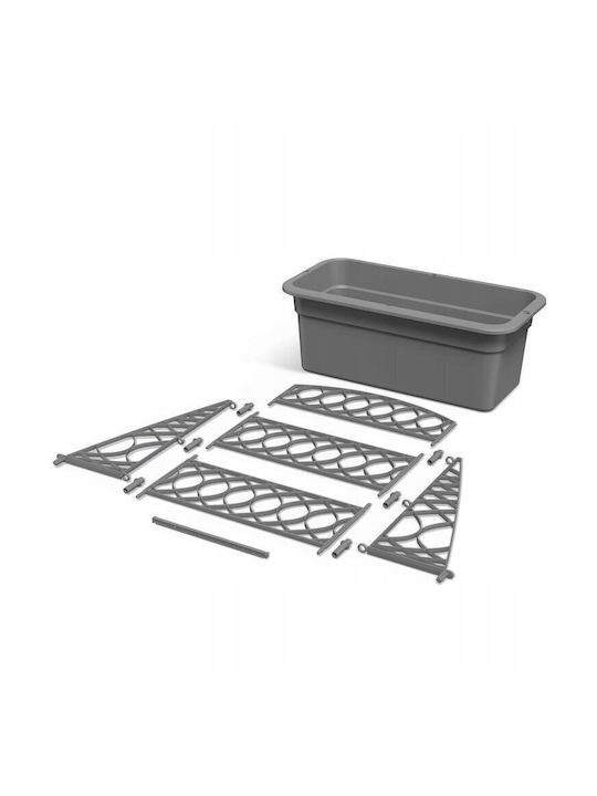Bloma Gray Stone Flowerpot Pergola Gray Silver