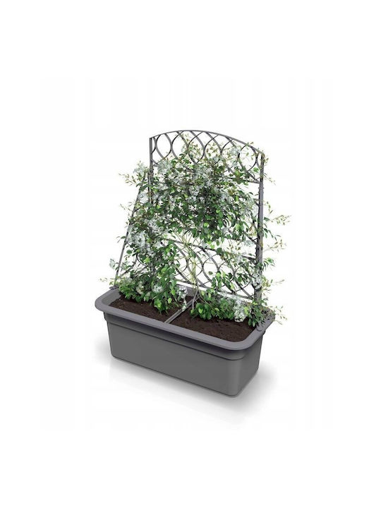Bloma Gray Stone Flowerpot Pergola Gray Silver